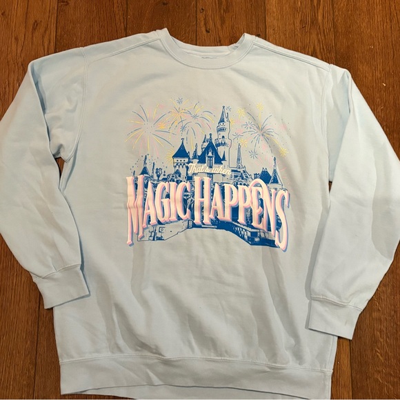 The Lost Bros. “That’s When Magic Happens” Light Blue Disney Sweatshirt Size L - Picture 2 of 7